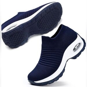 STQ Women’s Slip On Non Slip Breathable Sneakers in Navy